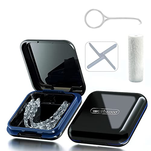 Orthodontic Retainer Case, Dental Mouth Guard Case with Lid Hinge, Denture Br...