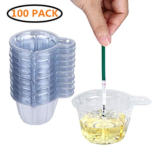 PPX 100 Pack Urine Cups,Plastic Disposable Urine Specimen Cups for Ovulation ...