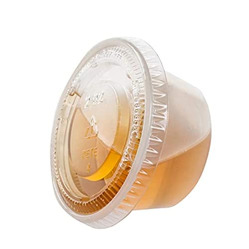 [150 Set - 1 oz] PTG Clear Disposable Plastic Portion Cups, Souffle Cups, Con...