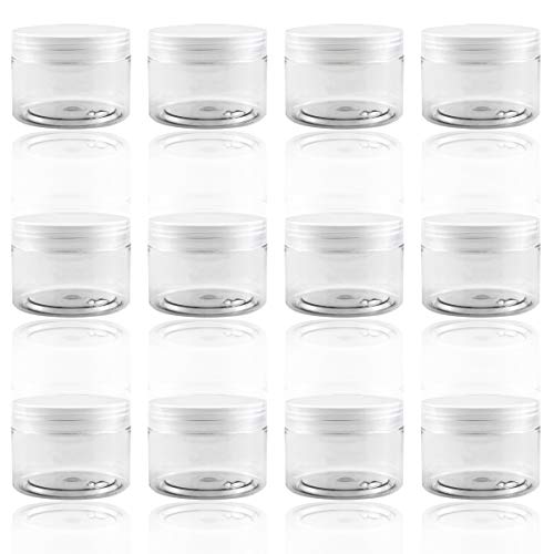 Pralb 18Pack 4oz(120ml) Clear Storage Favor Jars Clear Empty Wide-Mouth Plast...