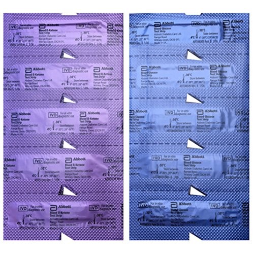 30 Abbott Precision Xtra Blood Ketone Test Strips + 30 Precision Xtra Blood G...