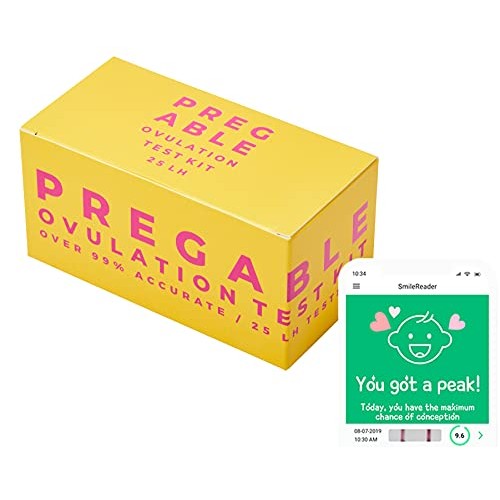 Pregable 25 Ovulation Test Kit, Free Tracker app, OPKs, 25 LH Strips, Ovulati...
