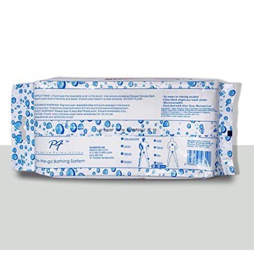 Premium Formulations Shower Solutions - Adult Bathing Wipes, Extra Large and ...