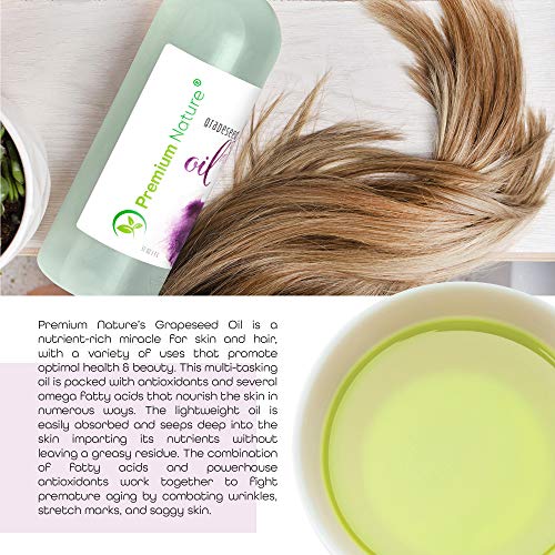 Grapeseed Oil Pure Carrier Oil - Cold Pressed Grape Seed Extract Carrier Oil ...