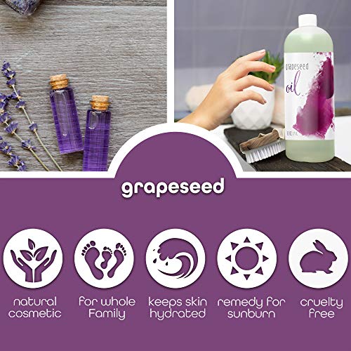 Grapeseed Oil Pure Carrier Oil - Cold Pressed Grape Seed Extract Carrier Oil ...