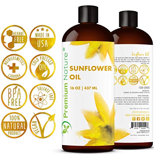 Sunflower Oil Cold Pressed - Sunflower Seed Oil Unrefined Sun Flower Oil Face...