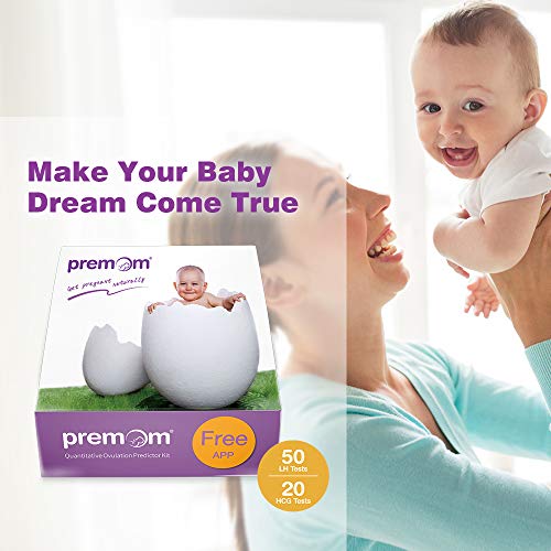 Premom Ovulation & Pregnancy Test Kit: 50 Quantitative Ovulation Strips & 20 ...