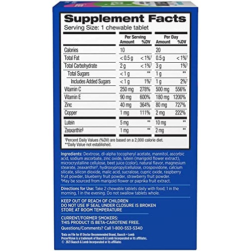 PreserVision AREDS 2 Eye Vitamin & Mineral Supplement, Contains Lutein, Vitam...