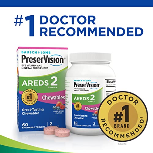 PreserVision AREDS 2 Eye Vitamin & Mineral Supplement, Contains Lutein, Vitam...