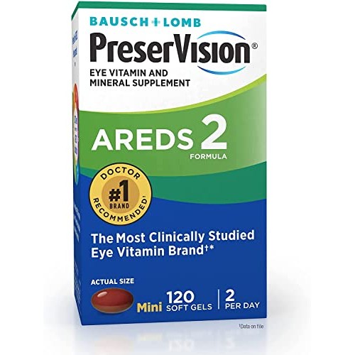 PreserVision AREDS 2 Eye Vitamin & Mineral Supplement, Contains Lutein, Vitam...