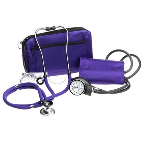 Prestige Sphygmomanometer and Stethoscope Kit with Matching Purple Carrying Case