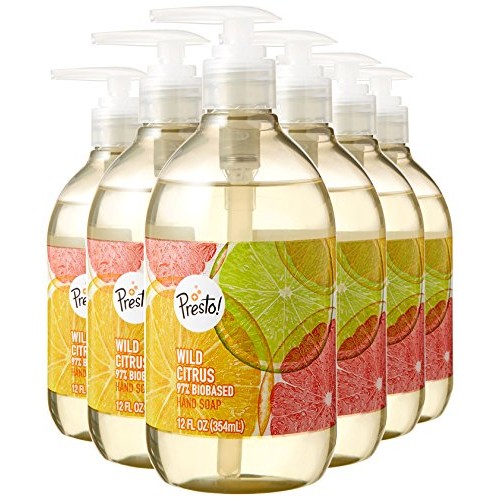 Amazon Brand - Presto! Biobased Hand Soap, Wild Citrus Scent, 12 Fluid Ounces...