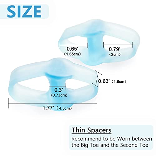 PrettSole 12 Pack Toe Separators, Toe Spacers with 2 Loops, Bunion Relief Pad...