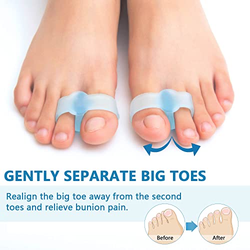 PrettSole 12 Pack Toe Separators, Toe Spacers with 2 Loops, Bunion Relief Pad...