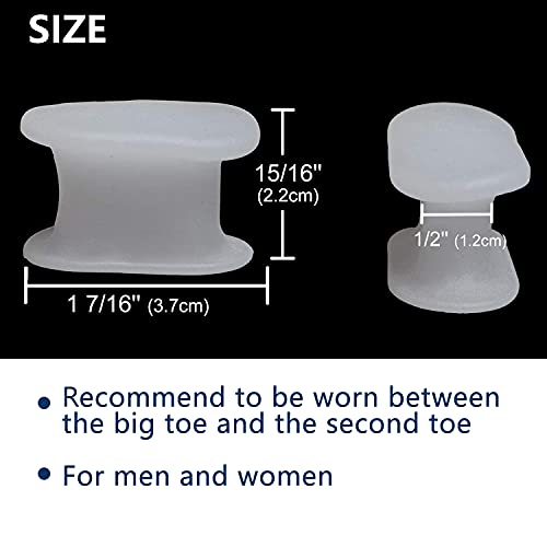PrettSole 6 Pairs Toe Separators(1/2' Thick), Silicone Toe Spacer, Bunion Rel...