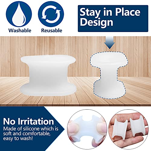PrettSole 6 Pairs Toe Separators(1/2' Thick), Silicone Toe Spacer, Bunion Rel...
