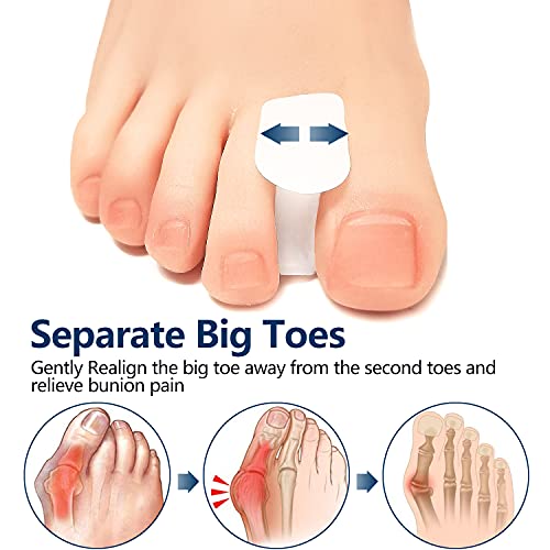 PrettSole 6 Pairs Toe Separators(1/2' Thick), Silicone Toe Spacer, Bunion Rel...