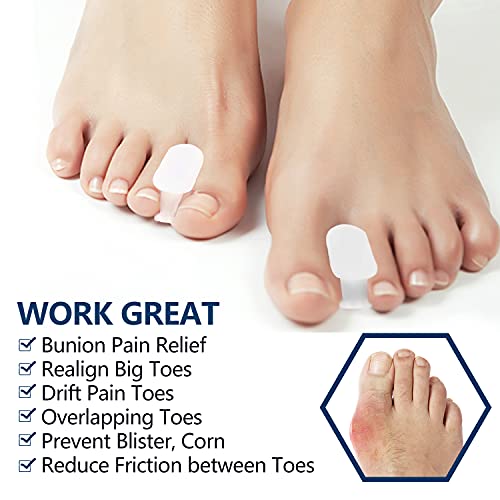 PrettSole 6 Pairs Toe Separators(1/2' Thick), Silicone Toe Spacer, Bunion Rel...