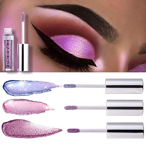 Pretty Comy 12 Colors Liquid Glitter Eyeshadow, Shimmer Liquid Eye Shadow Lon...
