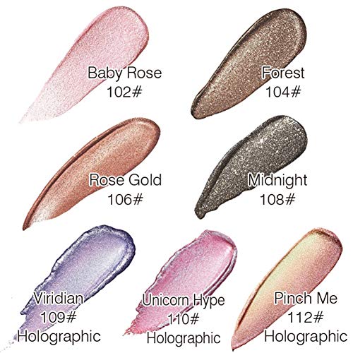 Pretty Comy 12 Colors Liquid Glitter Eyeshadow, Shimmer Liquid Eye Shadow Lon...