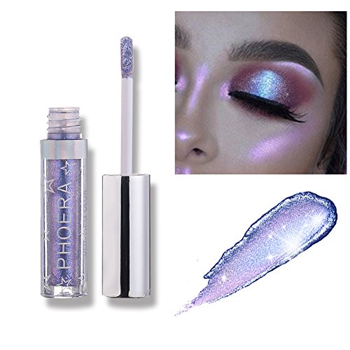 Pretty Comy 12 Colors Liquid Glitter Eyeshadow, Shimmer Liquid Eye Shadow Lon...
