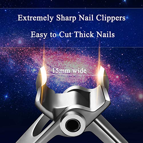 Nail Clippers For Thick Nails - Pretty Diva Wide Jaw Opening Oversized Nail C...