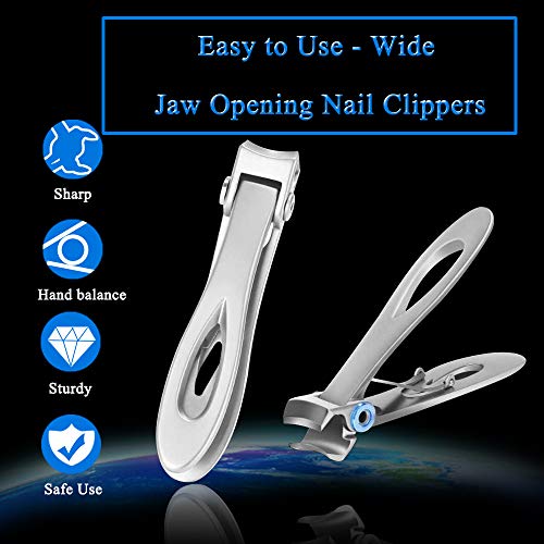 Nail Clippers For Thick Nails - Pretty Diva Wide Jaw Opening Oversized Nail C...