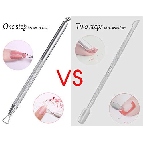 PrettyDiva Cuticle Pusher - Stainless Steel Triangle Cuticle Nail Pusher Peel...