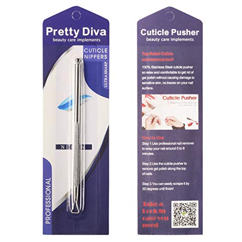PrettyDiva Cuticle Pusher - Stainless Steel Triangle Cuticle Nail Pusher Peel...