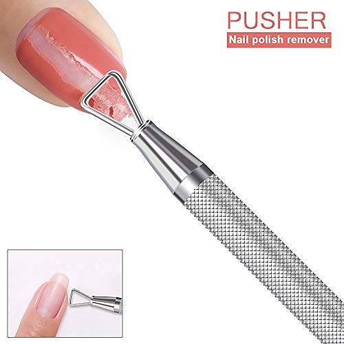 PrettyDiva Cuticle Pusher - Stainless Steel Triangle Cuticle Nail Pusher Peel...