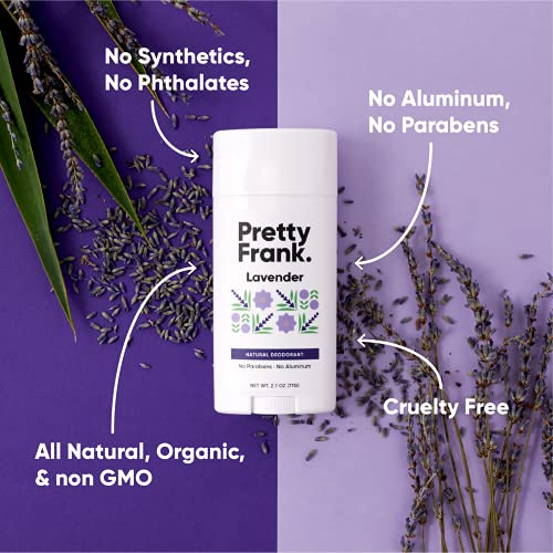 Pretty Frank Natural Deodorant Stick - No Aluminum Deodorant for Women, Men, ...