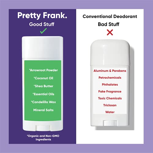 Pretty Frank Natural Deodorant Stick - No Aluminum Deodorant for Women, Men, ...