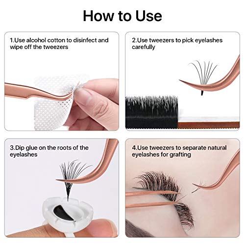 Pretty memory Eyelash Extension Tweezers for Lash Fans Extension, Curved Twee...