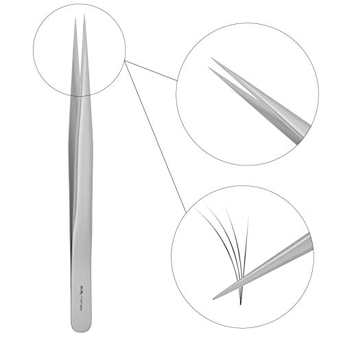 Pretty memory Eyelash Extension Tweezers, VETUS Straight Tip Precision Lash t...