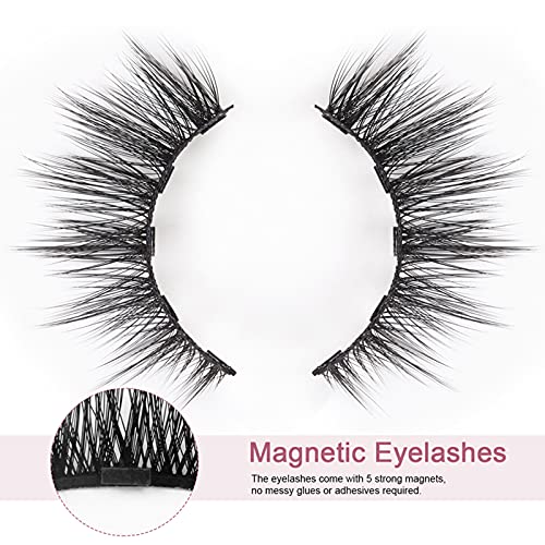 Magnetic Eyelashes Kit - Prgislew Mixed Magnetic Eyelashes and Eyeliner Kit w...