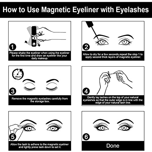 Magnetic Eyelashes Kit - Prgislew Mixed Magnetic Eyelashes and Eyeliner Kit w...