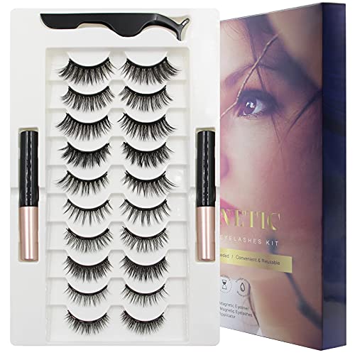 Magnetic Eyelashes Kit - Prgislew Mixed Magnetic Eyelashes and Eyeliner Kit w...