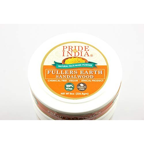 Pride Of India - Fuller's Earth Indian Clay Healing Face Mask Powder w/ Sanda...