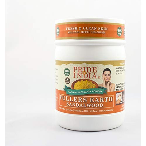 Pride Of India - Fuller's Earth Indian Clay Healing Face Mask Powder w/ Sanda...