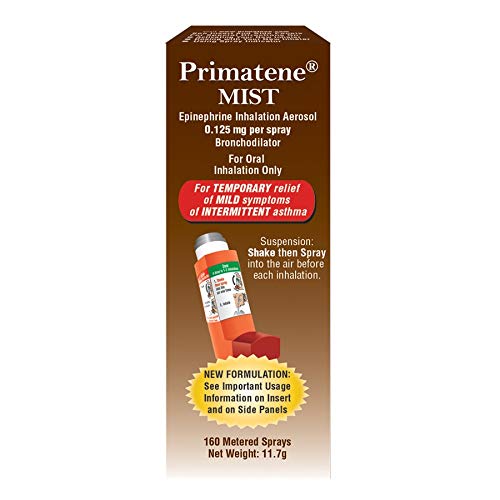 Primatene Mist Epinephrine Inhalation Aerosol 160 Metered Sprays Over-The-Cou...