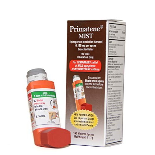 Primatene Mist Epinephrine Inhalation Aerosol 160 Metered Sprays Over-The-Cou...