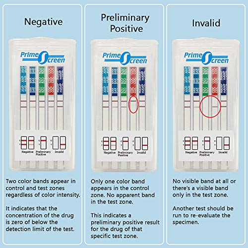 Prime Screen [1 Pack] 6 Panel Oral Saliva Drug Test Kit (AMP, BZO, COC, MET, ...