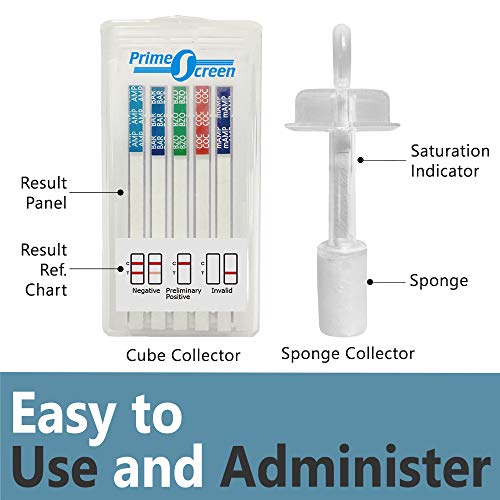 Prime Screen [5 Pack] 10 Panel Saliva Oral Fluid Test Kit, E&I Exempt for Wor...