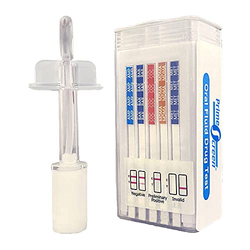 Prime Screen [5 Pack] 10 Panel Saliva Oral Fluid Test Kit, E&I Exempt for Wor...