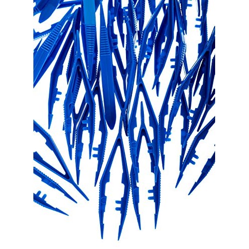 Bulk Priced Plastic Blue Forceps (Tapered Tweezers) from PrimeMed (50 Pack)