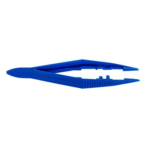 Bulk Priced Plastic Blue Forceps (Tapered Tweezers) from PrimeMed (50 Pack)