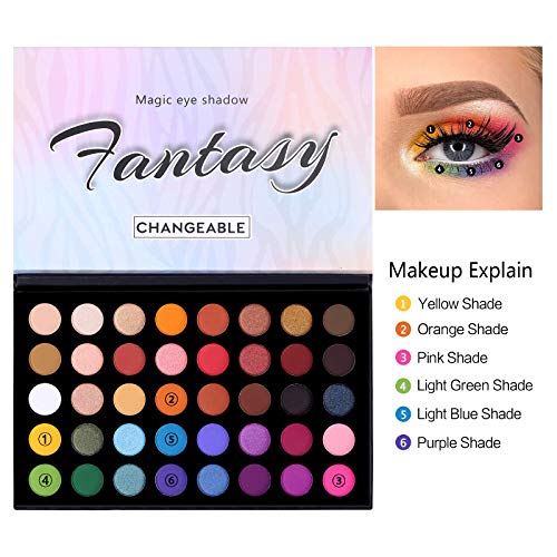 Highly Pigmented Eye Makeup Palette , Matte Shimmer Metallic Eyeshadow Pallet...