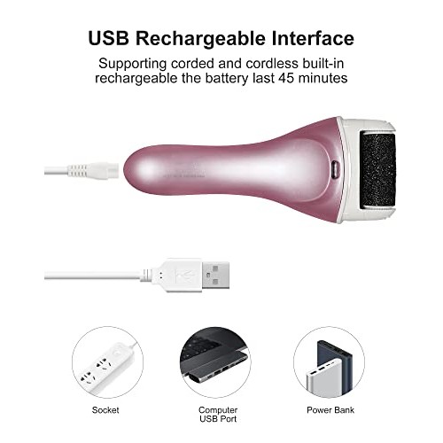 Electric Feet Callus Removers Rechargeable,Portable Electronic Foot File Pedi...