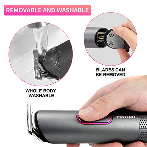PRITECH Hair Trimmer for Women, Waterproof Bikini Trimmer, Rechargeable Pubic...