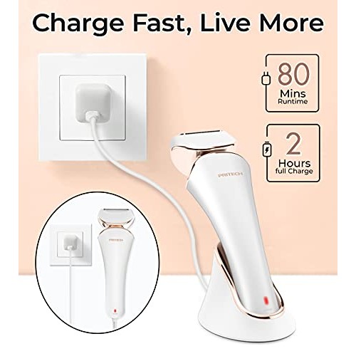 PRITECH Rechargeable Women Razor, Cordless Electric Razor for Women Wet & Dry...